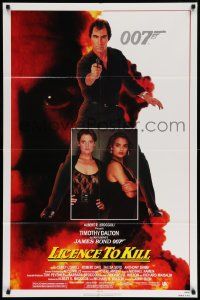 6b458 LICENCE TO KILL 1sh '89 Timothy Dalton as James Bond, sexy Carey Lowell & Talisa Soto!