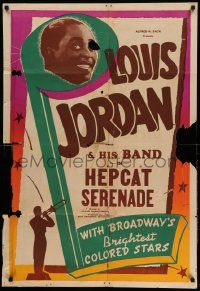 6b470 LOUIS JORDAN 1sh '46 playing Hepcat Serenade with Broadway's brightest colored stars, rare!
