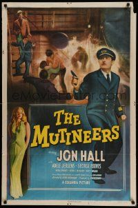 6b534 MUTINEERS 1sh '49 Jon Hall & blonde pirate Adele Jergens, there was mutiny & murder!