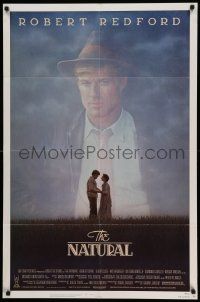 6b543 NATURAL 1sh '84 Robert Redford, Robert Duvall, directed by Barry Levinson, baseball!