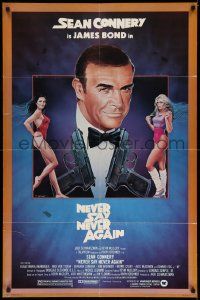6b548 NEVER SAY NEVER AGAIN 1sh '83 art of Sean Connery as James Bond 007 by Obrero!