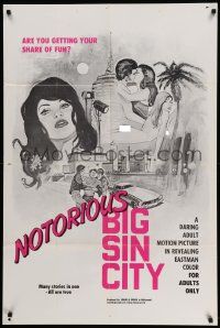 6b560 NOTORIOUS BIG SIN CITY 1sh '70 are you getting your share of fun?