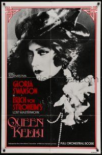 6b621 QUEEN KELLY 1sh 1985 Gloria Swanson, Erich von Stroheim's mostly completed project!