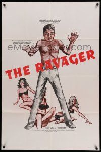 6b633 RAVAGER 1sh '70 full-length art of guy with hands up and sexy women!