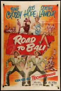 6b649 ROAD TO BALI 1sh '52 Bing Crosby, Bob Hope & sexy Dorothy Lamour in Indonesia!