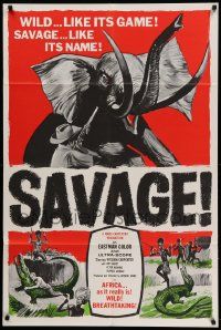 6b677 SAVAGE 1sh '62 Bill Carpenter on a Mission to Hell in an African jungle!