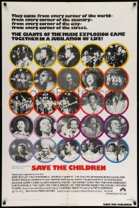 6b682 SAVE THE CHILDREN 1sh '73 Jackson 5, Roberta Flack, Marvin Gaye, plus other greats!