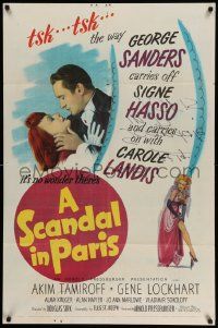 6b684 SCANDAL IN PARIS 1sh '46 George Sanders, Signe Hasso, Carole Landis!