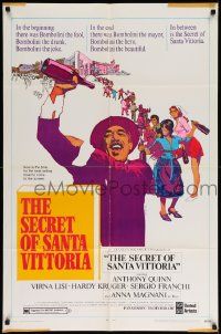 6b696 SECRET OF SANTA VITTORIA 1sh '69 Anthony Quinn, Virna Lisi, cool Bob Peak artwork!
