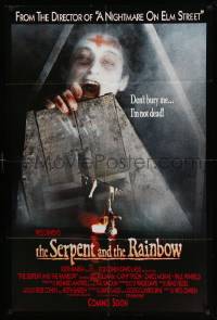 6b701 SERPENT & THE RAINBOW advance 1sh '88 directed by Wes Craven, don't bury me, I'm not dead!