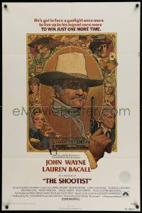 6b706 SHOOTIST 1sh '76 best Richard Amsel artwork of cowboy John Wayne & cast!