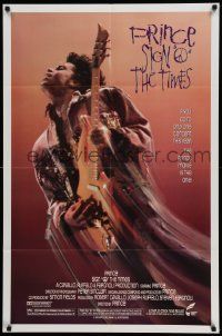 6b708 SIGN 'O' THE TIMES 1sh '87 rock and roll concert, great image of Prince w/guitar!