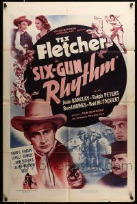 6b716 SIX-GUN RHYTHM 1sh '39 Tex Fletcher, Joan Barclay, Sam Newfield western!