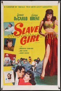 6b723 SLAVE GIRL 1sh R56 full-length image of sexy Yvonne De Carlo in skimpy outfit!