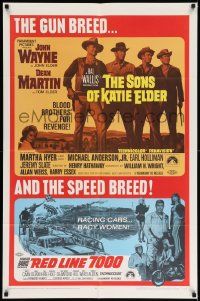 6b735 SONS OF KATIE ELDER/RED LINE 7000 1sh '68 John Wayne, gun breed... and speed breed!