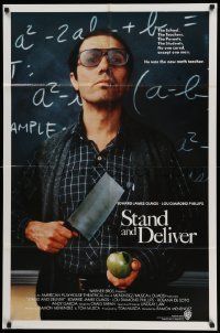 6b744 STAND & DELIVER int'l 1sh '87 completely different Edward James Olmos with cleaver and apple