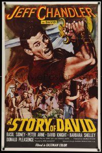6b760 STORY OF DAVID 1sh '62 Jeff Chandler has a sword that challenged the iron might of tyranny!