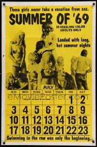 6b773 SUMMER OF '69 1sh '69 wacky calendar design, these girls never take a vacation!
