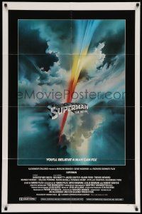 6b778 SUPERMAN int'l 1sh '78 comic book hero Christopher Reeve, cool Bob Peak art!