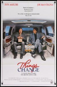 6b839 THINGS CHANGE int'l 1sh '88 great image of Joe Mantegna & Don Ameche in limousine!