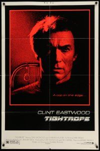 6b856 TIGHTROPE 1sh '84 Clint Eastwood is a cop on the edge, cool handcuff image!