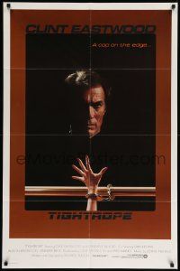 6b857 TIGHTROPE int'l 1sh '84 Clint Eastwood is a cop on the edge, cool handcuff image!