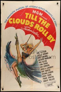 6b858 TILL THE CLOUDS ROLL BY style C 1sh '46 great art of sexy dancing girl with umbrella!