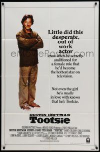 6b871 TOOTSIE int'l 1sh '82 great solo full-length image of Dustin Hoffman, little did he know!