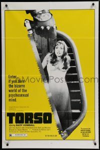 6b875 TORSO 1sh '73 directed by Sergio Martino, sexy Suzy Kendall, bizarre psychosexual minds!