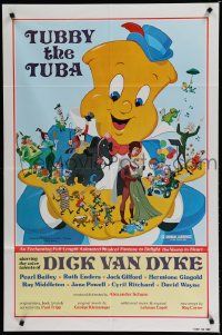 6b889 TUBBY THE TUBA 1sh R77 Dick Van Dyke, cartoon art of musical instruments!