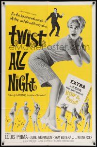 6b894 TWIST ALL NIGHT 1sh '62 Louis Prima, great images of sexy dancing June Wilkinson!
