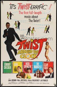 6b895 TWIST AROUND THE CLOCK 1sh '62 Chubby Checker in the first full-length Twist movie!