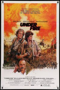 6b900 UNDER FIRE 1sh '83 Nick Nolte, Gene Hackman, Joanna Cassidy, great Struzan art!