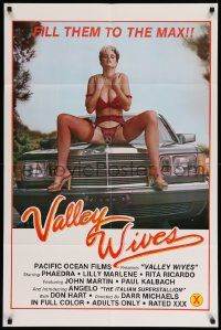 6b910 VALLEY WIVES 25x38 1sh '80s Phaedra, Lilly Marlene, sexy girl in lingerie on Mercedes hood!