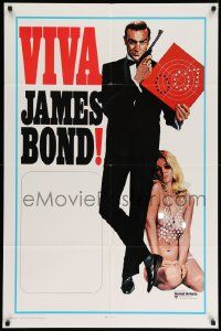 6b921 VIVA JAMES BOND int'l 1sh '70 art of Sean Connery w/super sexy babe in skimpy outfit!