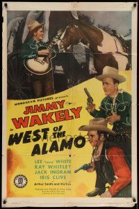 6b942 WEST OF THE ALAMO 1sh '46 Jimmy Wakely, Lee 'Lasses' White, Iris Clive!