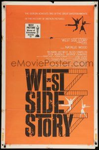 6b943 WEST SIDE STORY 1sh R63 Academy Award winning classic musical, Natalie Wood, Beymer!
