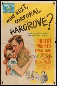 6b947 WHAT NEXT, CORPORAL HARGROVE? 1sh '45 romantic artwork of Robert Walker & Jean Porter!