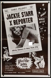 6b956 WHITE SLAVERY IN NEW YORK 1sh '75 Kim Pope as Jacky Starr, X Reporter, sexiest image!