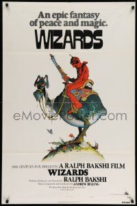 6b972 WIZARDS style A int'l 1sh '77 Ralph Bakshi directed animation, fantasy art by William Stout!