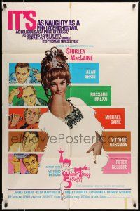 6b974 WOMAN TIMES SEVEN int'l 1sh '67 sexy Shirley MacLaine is as naughty as a pink lace nightgown!