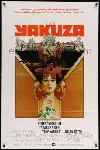 6b987 YAKUZA int'l 1sh '75 best different Bob Peak artwork of Robert Mitchum & Takakura Ken!