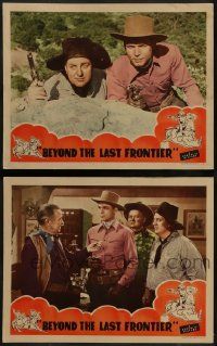 6c887 BEYOND THE LAST FRONTIER 2 LCs '43 great images of cowboys Eddie Dew & Smiley Burnette!