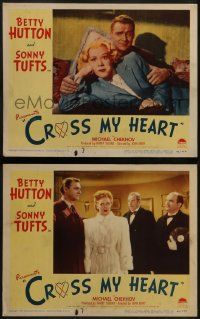 6c906 CROSS MY HEART 2 LCs '46 Betty Hutton meets Sonny Tufts, world champion fibber!