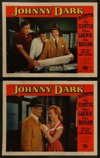 6c936 JOHNNY DARK 2 LCs R59 great images of racer Tony Curtis, Piper Laurie!
