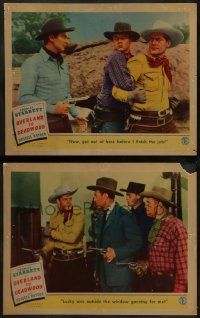 6c957 OVERLAND TO DEADWOOD 2 LCs '42 cool western cowboy images of Charles Starrett & Hayden!
