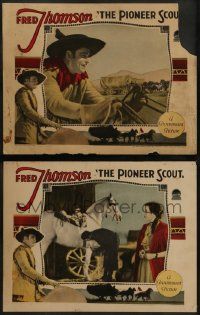 6c959 PIONEER SCOUT 2 LCs '28 great images of cowboy Fred Thompson and pretty Nora Lane!
