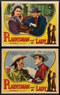 6c960 PLAINSMAN & THE LADY 2 LCs '46 cowboy Wild Bill Elliott & Vera Ralston, Pony Express!