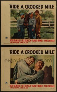 6c964 RIDE A CROOKED MILE 2 LCs '38 great images of Akim Tamiroff, Leif Erikson, Lynne Overman!