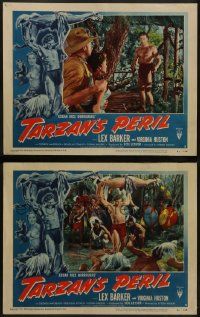 6c980 TARZAN'S PERIL 2 LCs '51 Lex Barker in the title role, it had to be filmed in Africa!